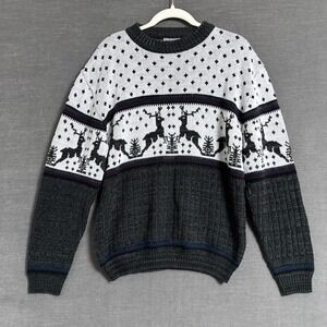 Vintage Rob Winter Sweater M‎ Fair Isle Reindeer Holiday Christmas Nordic Ski